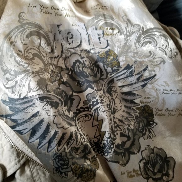 Jolt Metallic Gold Cropped Military Style Jacket w/ Exposed Asymmetrical Zipper - Picture 7 of 7